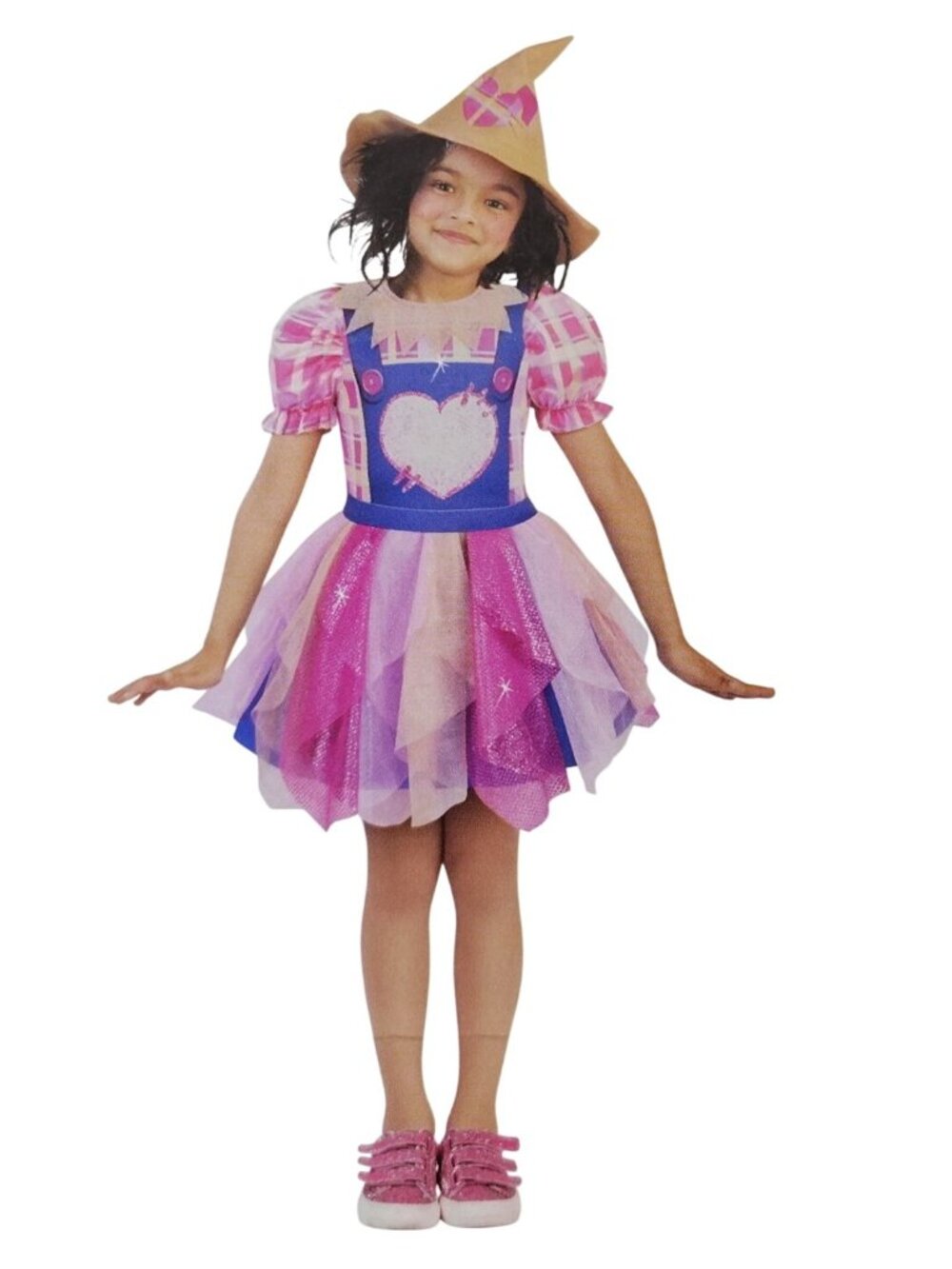 Way To Celebrate Toddlers 2T Scarecrow Sweetie Dress Hat Costume 3 Piece